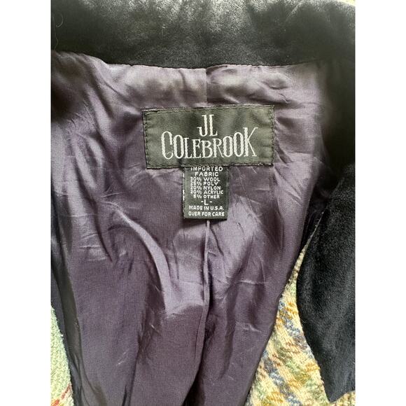 Vintage JL Colebrook Wool Blazer Men’s Large Plaid Check Tweed Sport Coat - Picture 3 of 7